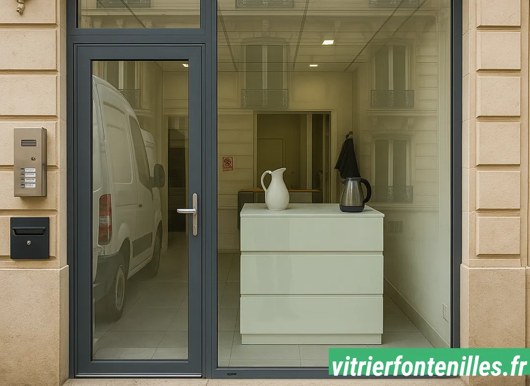 Façade vitrine de magasin en aluminium sur mesure à Fontenilles